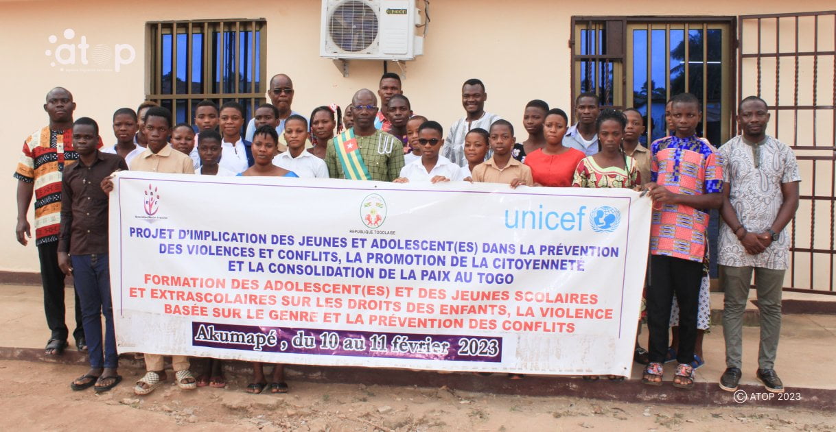 Vo/ droits des enfants et lutte contre les violences basées sur le genre : des jeunes et adolescents formés à Akoumapé 1 Atop.tg des jeunes et adolescents formes a Akoumape