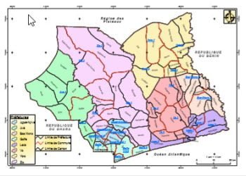 Cartes postales des prefectures du Togo