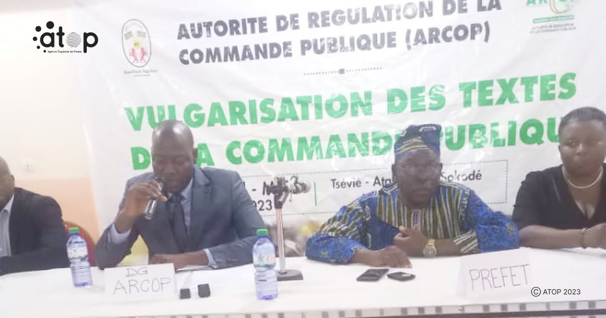 Atop.tg les nouveaux textes de la commande publique presentes aux acteurs des