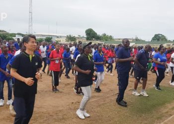 Acte12 et célébration d’un an des JNS au Togo :  le ministre des sports à Adétikopé et au stade municipal de Lomé
