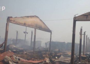 Un incendie a ravagé tout le côté sud et une partie du côté nord du marché d’Agoe-Assiyéyé