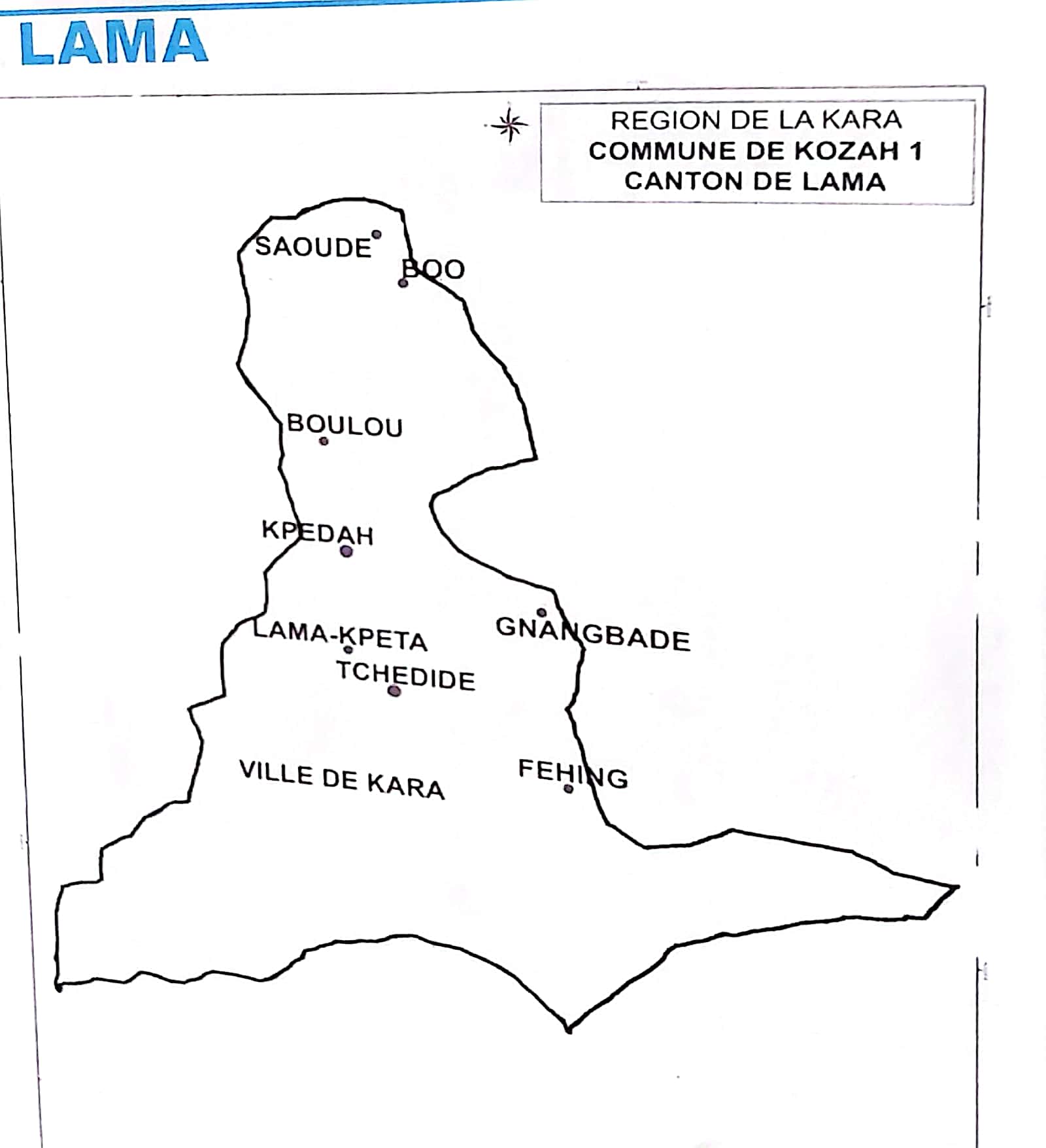18 Carte geographysique du canton Lama