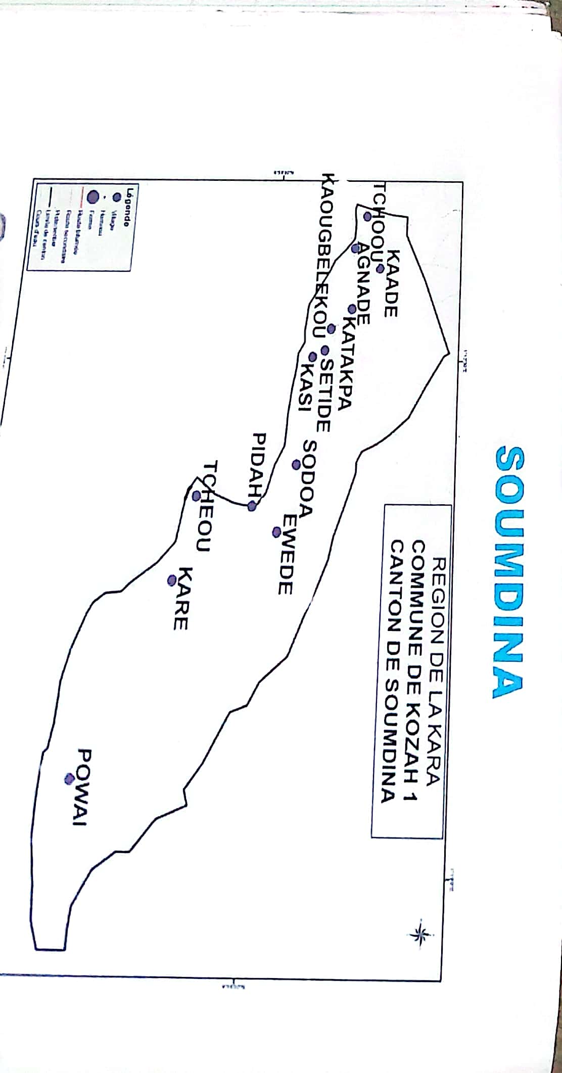 La main d’œuvre locale, un atout important à Soumdina 1 23 Carte geographique du canton de Soumdina dans la commune Kozah 1 2
