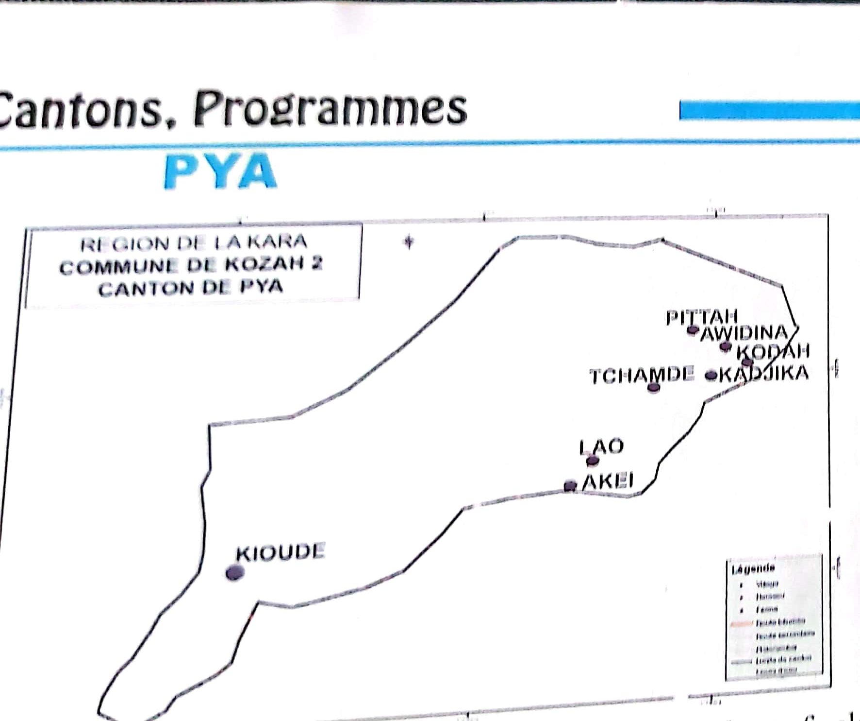 Kozah: carte postale du canton de Pya 1 Pya rotated