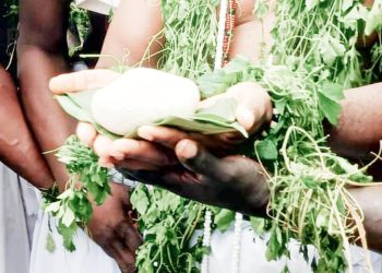 Lacs- fête traditionnelle Epé-Ekpé 2024:  la pierre sacrée de couleur blanc- sale recommande l’union, le pardon et la réconciliation du peuple Guin