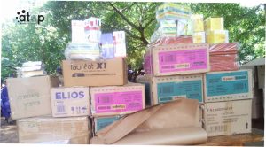 Vue en partie du lot de kits scolaires