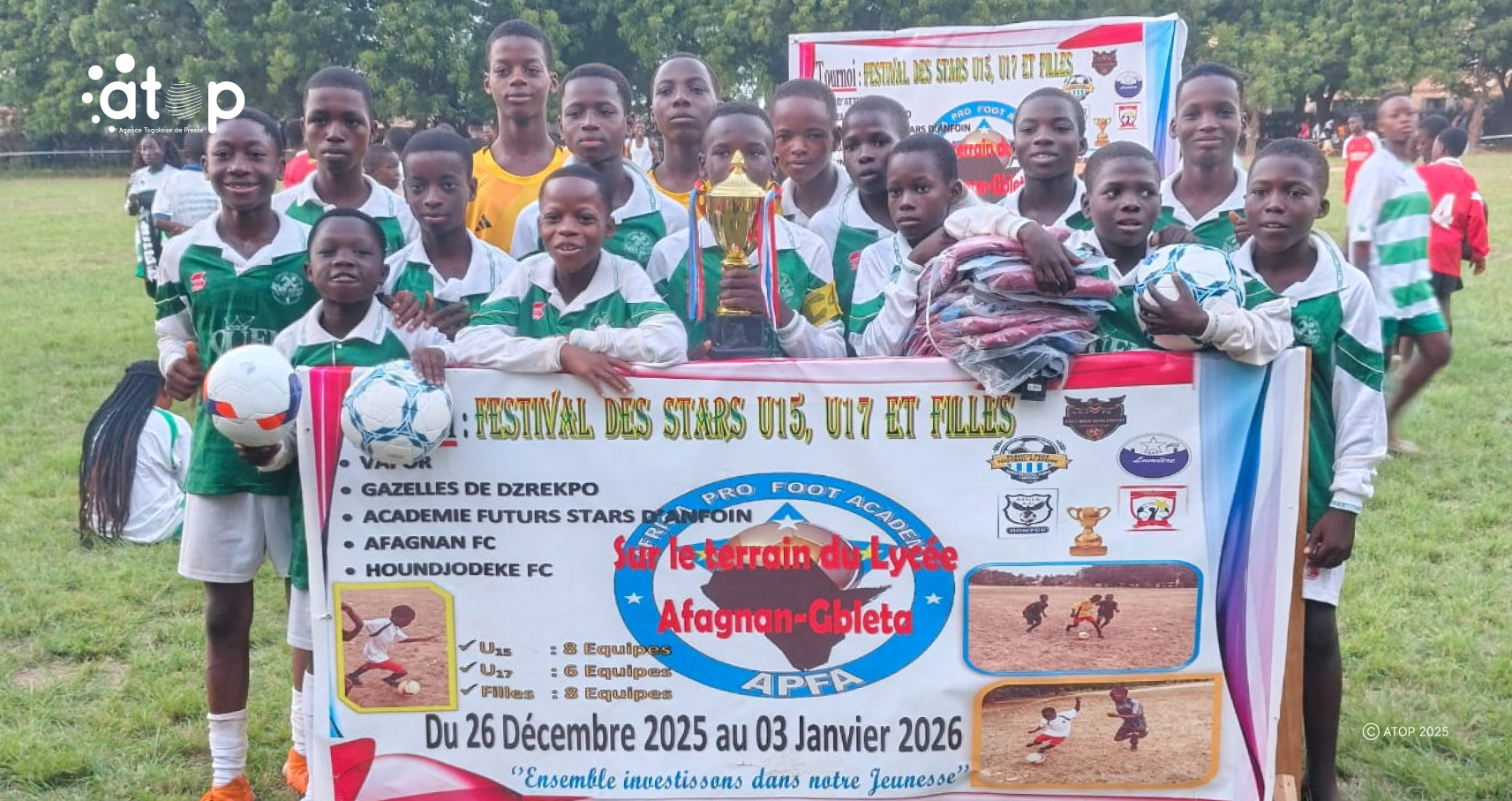 Bas-Mono / 2ème édition du festival des stars : APFA (Filles et garçons) et ABS Foot remportent les trophées 1 24 Lequipe APFA des garcons U15 vainqueur
