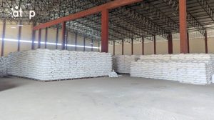 Des cereales stockes dans le grand magasin de lANSAT a Sokode