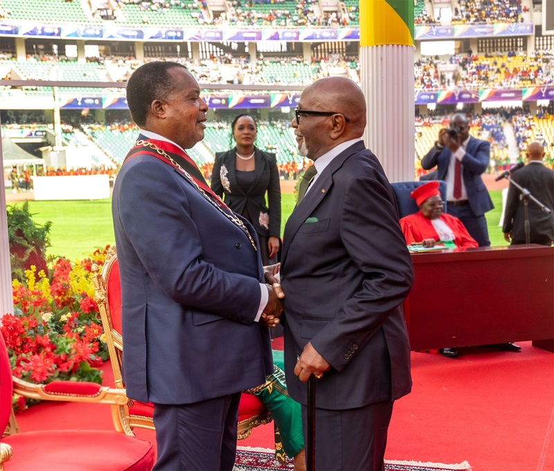 Le President de la Republique a assiste a linvestiture de Denis Sassou Nguesso
