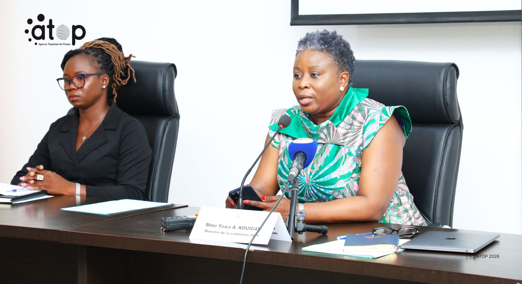 Mme Kouigan ouvrant les travaux site