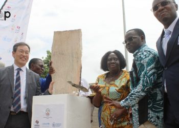 Dankpen : Première pierre d’un forage et de latrines au CHP de Guérin-Kouka