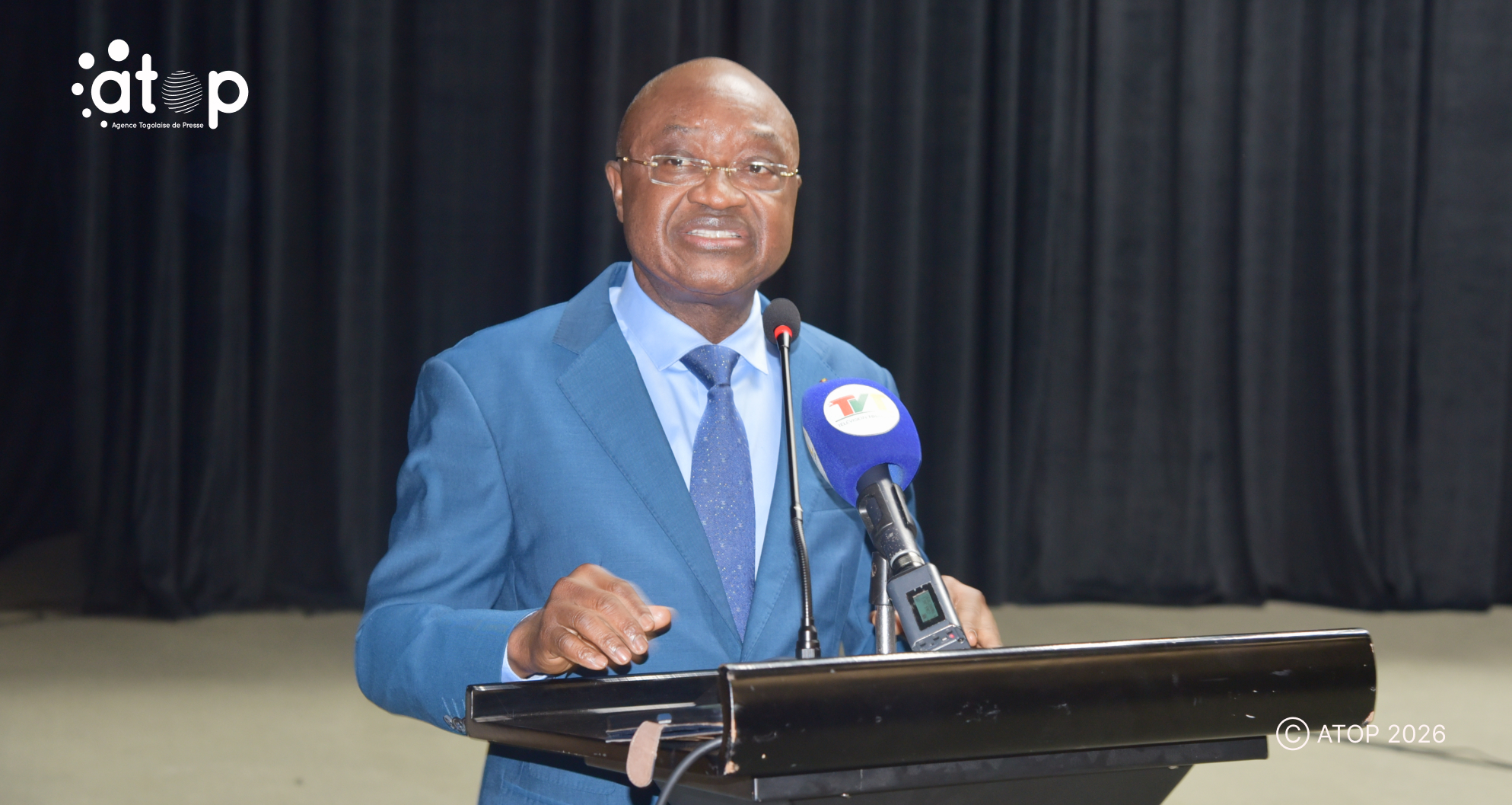 Le ministre Barcola livrant son discours dorientation