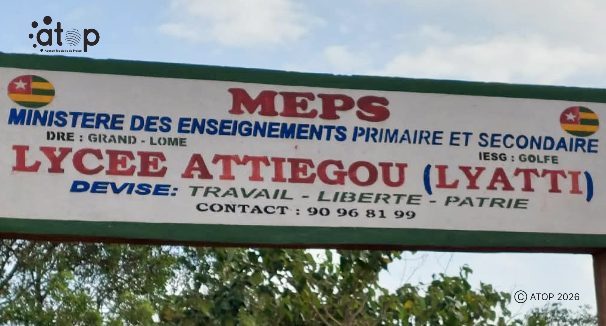 Rentrée scolaire 2026-2027 : Au lycée d’Attiégou, une reprise avec détermination pour de meilleurs résultats 1 ENSEIGNE DE LECOLE